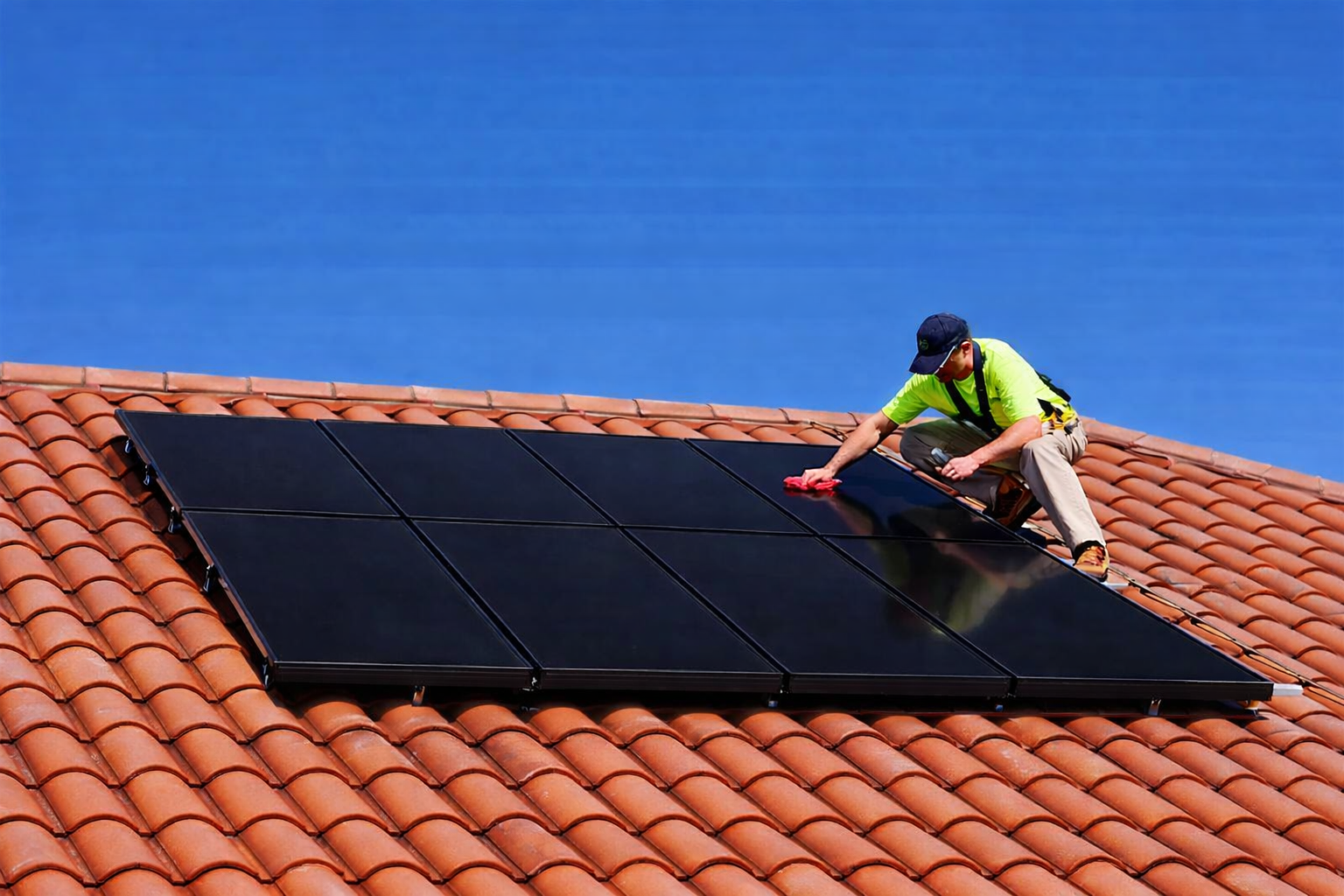 Robinsun full black solar kit installation on rooftop